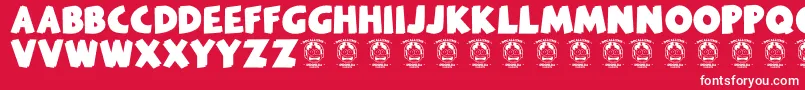 Melankolia Font – White Fonts on Red Background