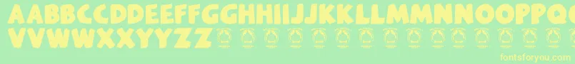Melankolia Font – Yellow Fonts on Green Background