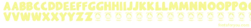 Melankolia-Schriftart – Gelbe Schriften auf weißem Hintergrund
