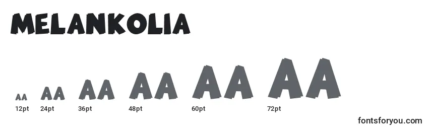 Размеры шрифта Melankolia (53460)