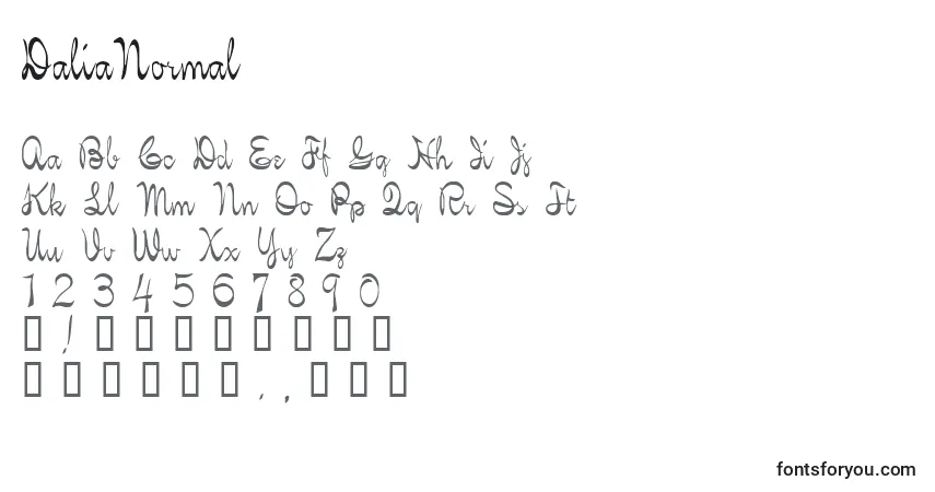 Schriftart DaliaNormal – Alphabet, Zahlen, spezielle Symbole