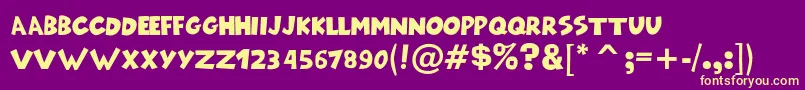 KlinikBoldItalic Font – Yellow Fonts on Purple Background