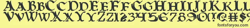 WarsOfAsgard Font – Black Fonts on Yellow Background