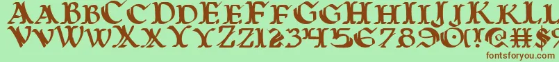 WarsOfAsgard Font – Brown Fonts on Green Background