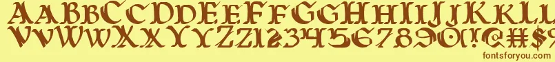 WarsOfAsgard Font – Brown Fonts on Yellow Background