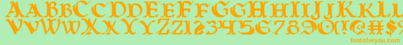 WarsOfAsgard Font – Orange Fonts on Green Background