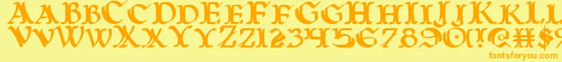 WarsOfAsgard Font – Orange Fonts on Yellow Background