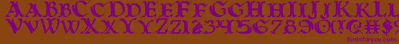 WarsOfAsgard Font – Purple Fonts on Brown Background