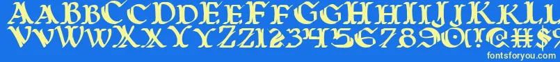 WarsOfAsgard Font – Yellow Fonts on Blue Background