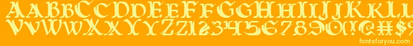 WarsOfAsgard Font – Yellow Fonts on Orange Background