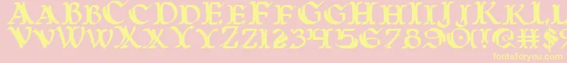 WarsOfAsgard Font – Yellow Fonts on Pink Background