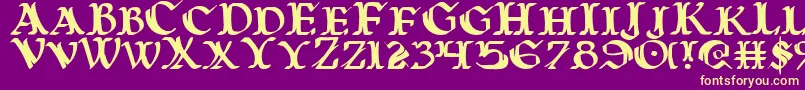 WarsOfAsgard Font – Yellow Fonts on Purple Background