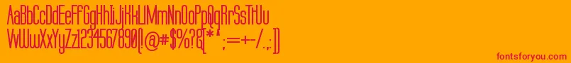 フォントLabtopb – オレンジの背景に赤い文字