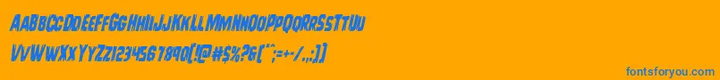 Leatherfacecondital Font – Blue Fonts on Orange Background