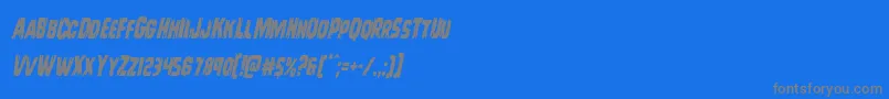Leatherfacecondital Font – Gray Fonts on Blue Background