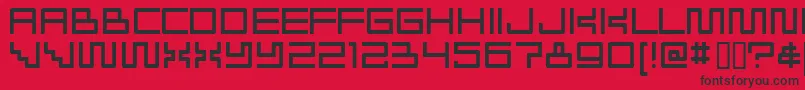 Fonte Radioakt – fontes pretas em um fundo vermelho