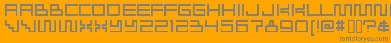 Fonte Radioakt – fontes cinzas em um fundo laranja