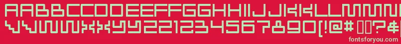 Radioakt Font – Green Fonts on Red Background