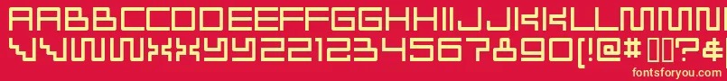 Radioakt Font – Yellow Fonts on Red Background