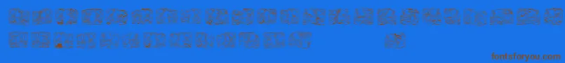 SpiritOfMontezumaFive Font – Brown Fonts on Blue Background