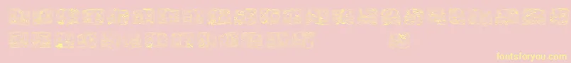 SpiritOfMontezumaFive Font – Yellow Fonts on Pink Background