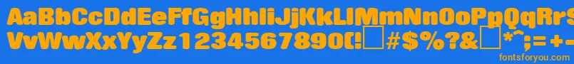 RollingstoneRegularDb Font – Orange Fonts on Blue Background