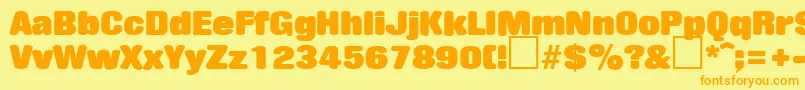 RollingstoneRegularDb Font – Orange Fonts on Yellow Background