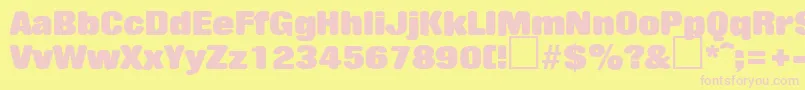 RollingstoneRegularDb Font – Pink Fonts on Yellow Background