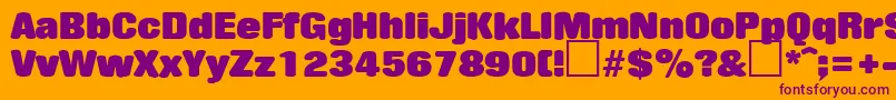 RollingstoneRegularDb Font – Purple Fonts on Orange Background