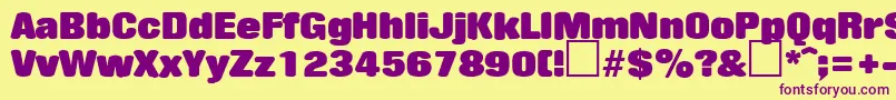 RollingstoneRegularDb Font – Purple Fonts on Yellow Background