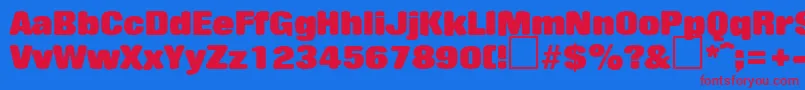 RollingstoneRegularDb Font – Red Fonts on Blue Background