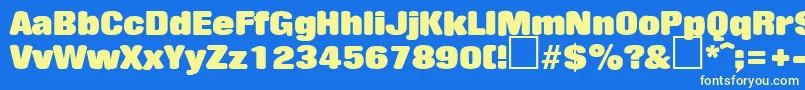 RollingstoneRegularDb Font – Yellow Fonts on Blue Background