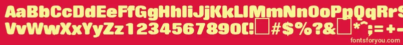 フォントRollingstoneRegularDb – 黄色の文字、赤い背景