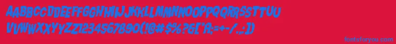 Nightmarealleystagital Font – Blue Fonts on Red Background