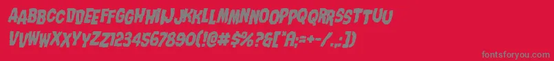 フォントNightmarealleystagital – 赤い背景に灰色の文字