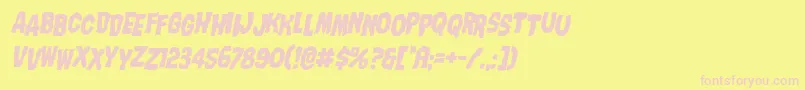 Nightmarealleystagital Font – Pink Fonts on Yellow Background