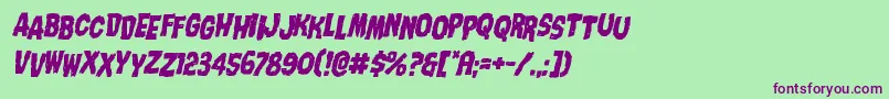 Nightmarealleystagital Font – Purple Fonts on Green Background