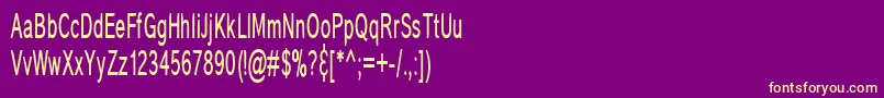 フォントCoronaThin – 紫の背景に黄色のフォント