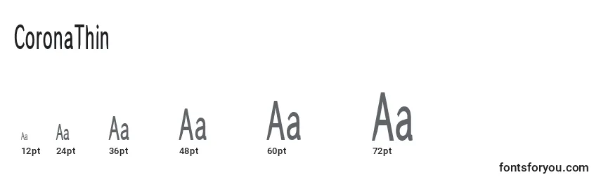 CoronaThin Font Sizes