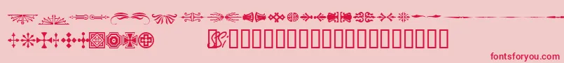 Woodcutornamentsonessk Font – Red Fonts on Pink Background