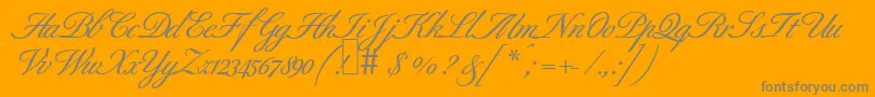 B690ScriptBold-Schriftart – Graue Schriften auf orangefarbenem Hintergrund