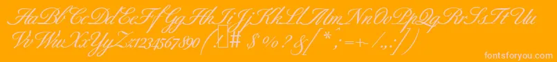 Czcionka B690ScriptBold – różowe czcionki na pomarańczowym tle