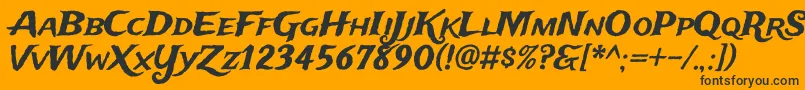 TradewindsRegular-fontti – mustat fontit oranssilla taustalla