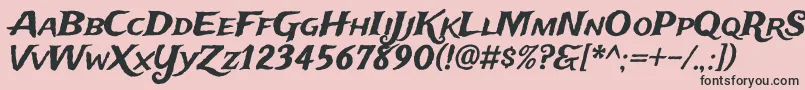 フォントTradewindsRegular – ピンクの背景に黒い文字