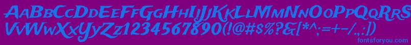 フォントTradewindsRegular – 紫色の背景に青い文字