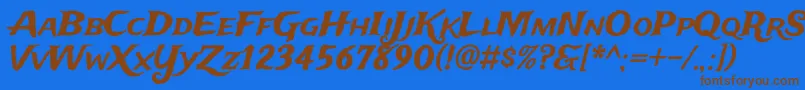 TradewindsRegular Font – Brown Fonts on Blue Background
