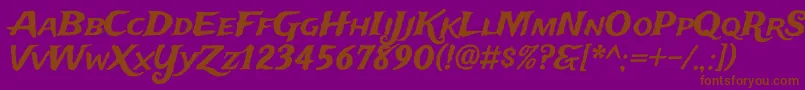 Шрифт TradewindsRegular – коричневые шрифты на фиолетовом фоне
