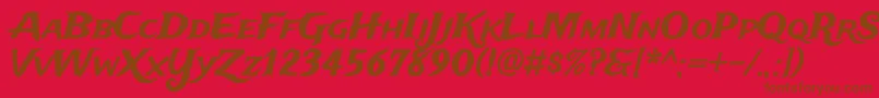 フォントTradewindsRegular – 赤い背景に茶色の文字