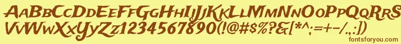 TradewindsRegular Font – Brown Fonts on Yellow Background