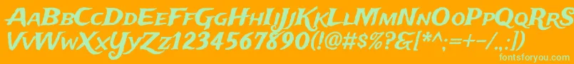 TradewindsRegular Font – Green Fonts on Orange Background